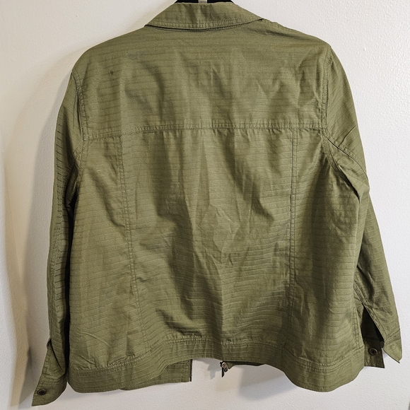 Liz Claiborne Miliary Camo Style Jacket Olive Green with Pockets Size XL - Picture 2 of 10